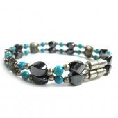 Magnet Clasp - 18cm Hematite Stone Beaded Bracelet